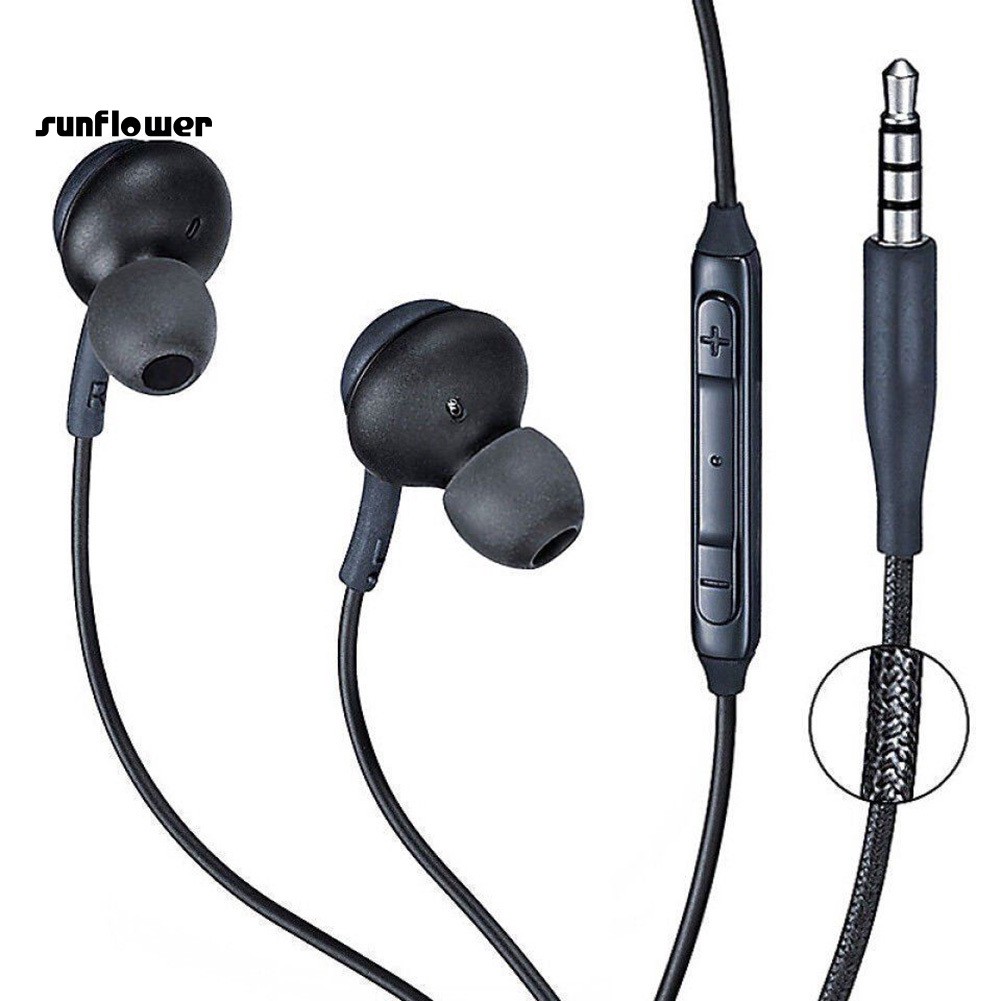  Sports 3.5mm Plug Volume Control Wired In-ear Earphones Microphone Headphones