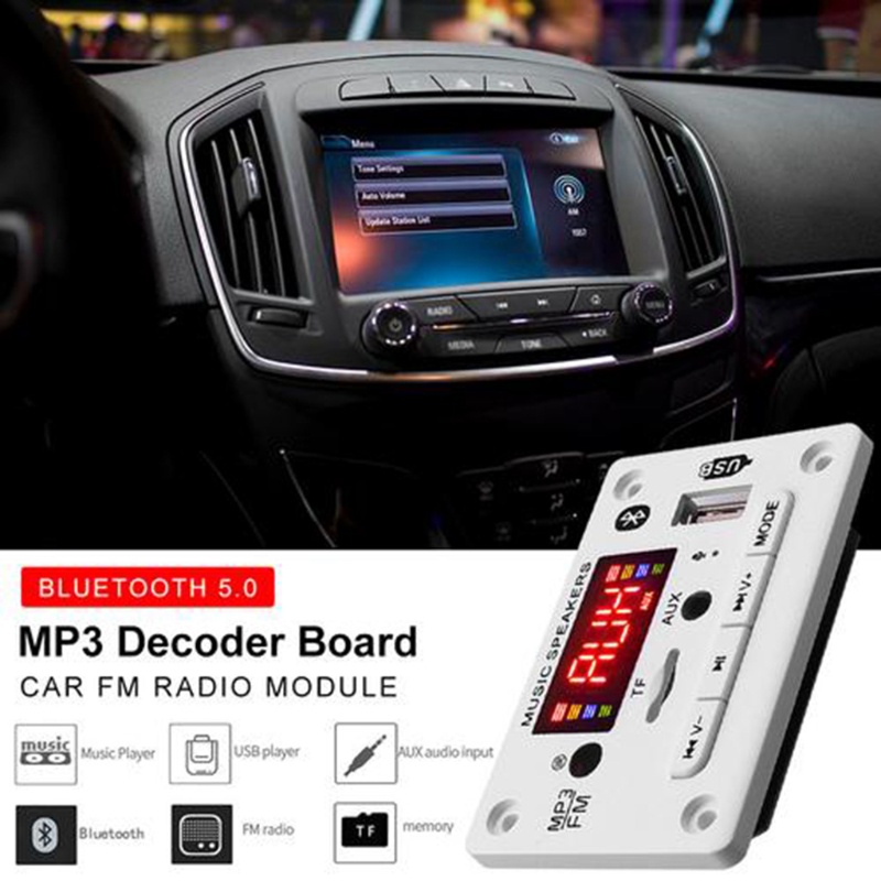Bảng Mạch Giải Mã Bluetooth MP3 USB TF FM Radio Cho Xe Hơi