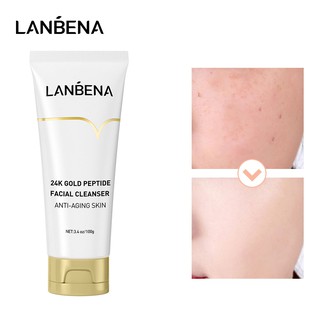 [Hàng mới về] Sữa rửa mặt LANBENA vàng 24k peptide làm sạch mặt chống lão hóa 100g