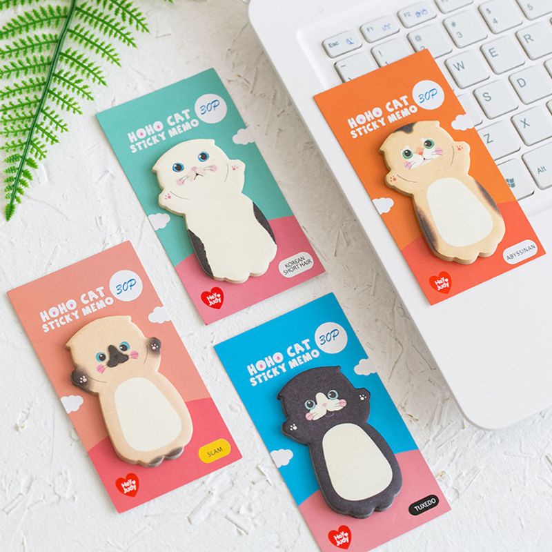 Giấy Dán Ghi Chú Họa Tiết Mèo Dễ Thương Dùng Trang Trí Sổ Tay