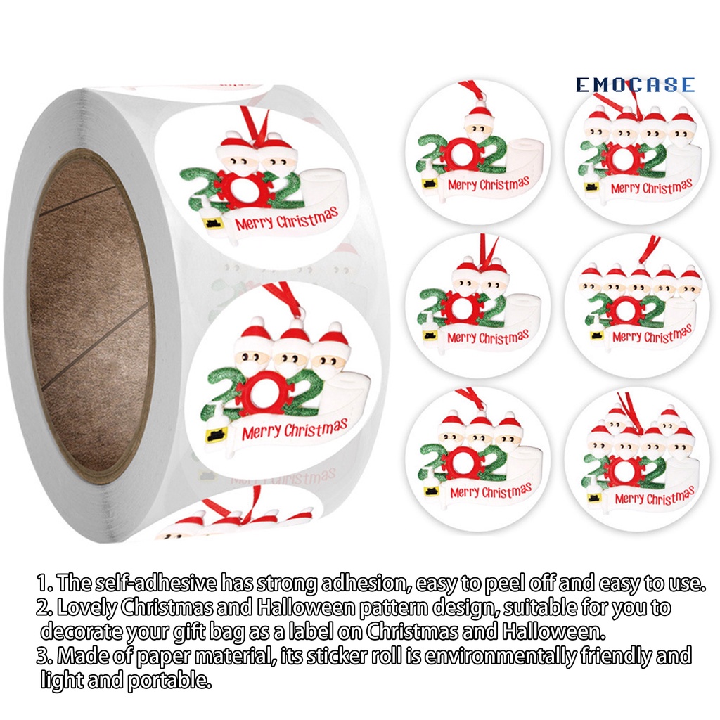 1 Cuộn Sticker Dán Trang Trí Giáng Sinh Tự Dính Nhiều Họa Tiết