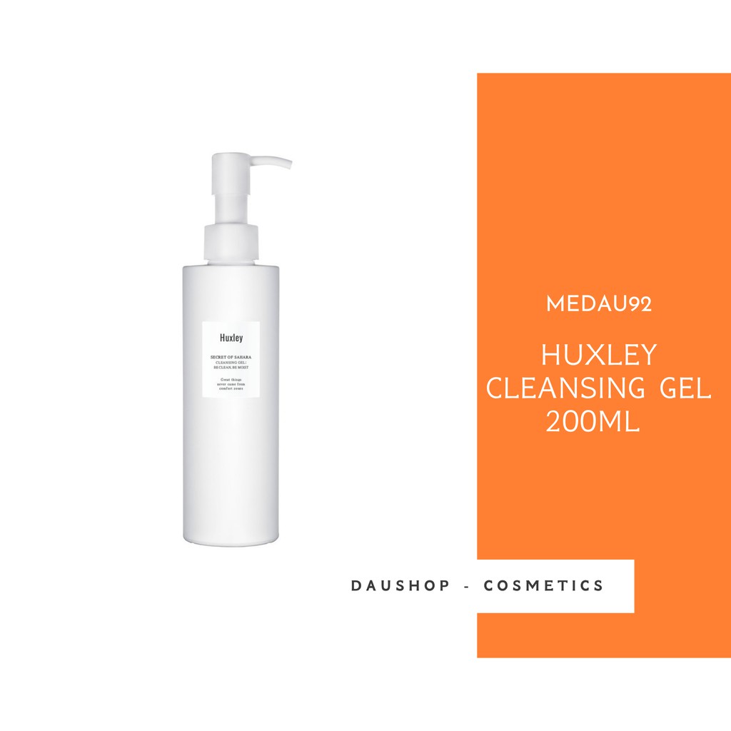 Gel Rửa Mặt Chiết Xuất Xương Rồng Huxley Cleansing Gel ; Be Clean, Be Moist 200ml (SRM Huxley vòi)