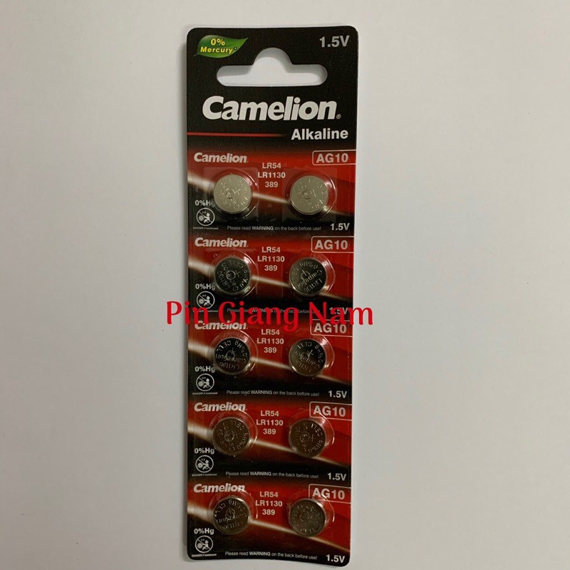 Pin AG10 LR54 LR1130 389 Camelion Alkaline 1.5V