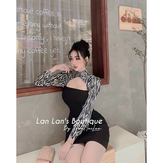ĐẦM body cổ tàu tay dài