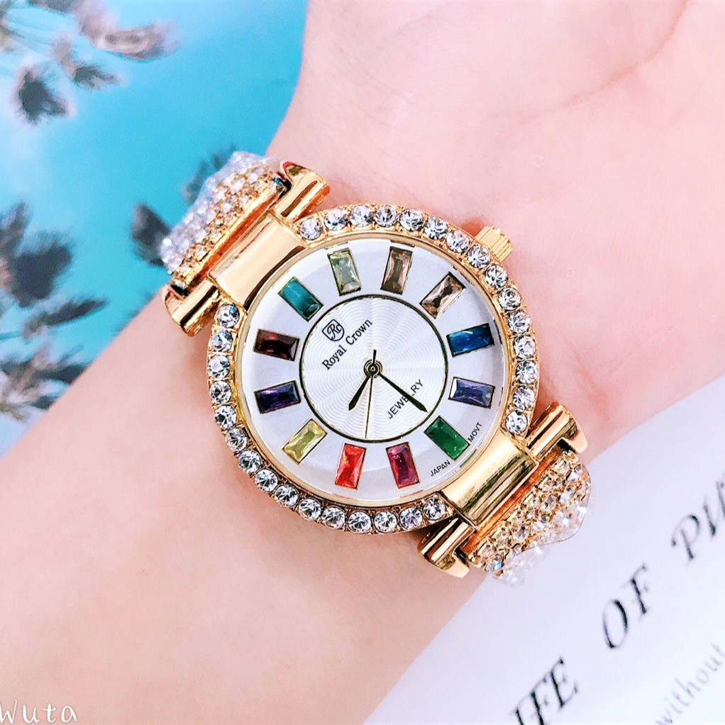 Đồng Hồ Nữ Royail Crown Dây Kim Loại Thời Trang