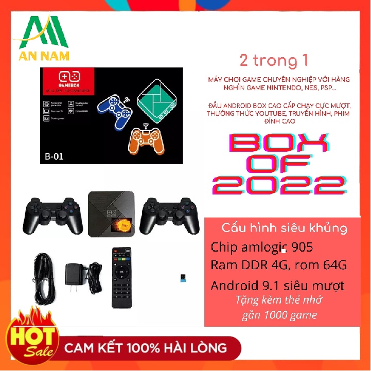 Máy chơi đa năng RetroArch Game Box G5 PS1 NES Sega SFC Android TV Wifi