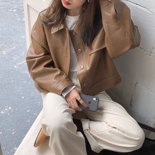 [ORDER] Áo khoác da croptop oversize