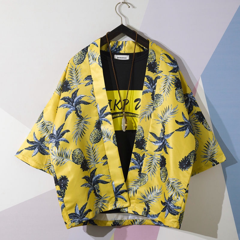 Áo khoác kimono chống nắng in họa tiết hoạt hình phong cách Nhật Bản cho nam nữ