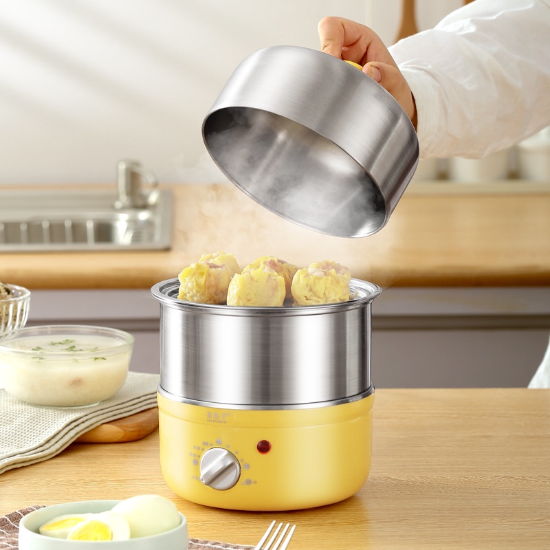 Nồi Hấp Trứng Hai Tầng Đa Năng Bằng Thép Không Gỉ 304