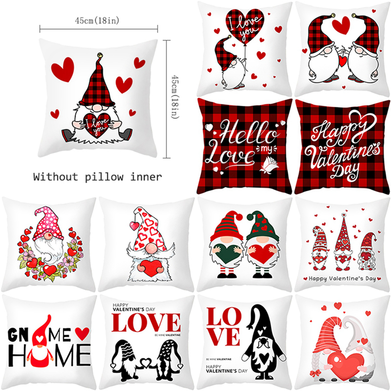 Vỏ gối bằng Polyester hình búp bê vô diện xinh xắn làm quà tặng valentine