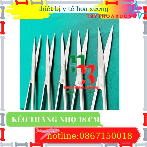 [Hàng Chính Hãng Parkistan] Kéo Y Tế Thẳng Nhọn 18cm- Kéo Cắt Chỉ