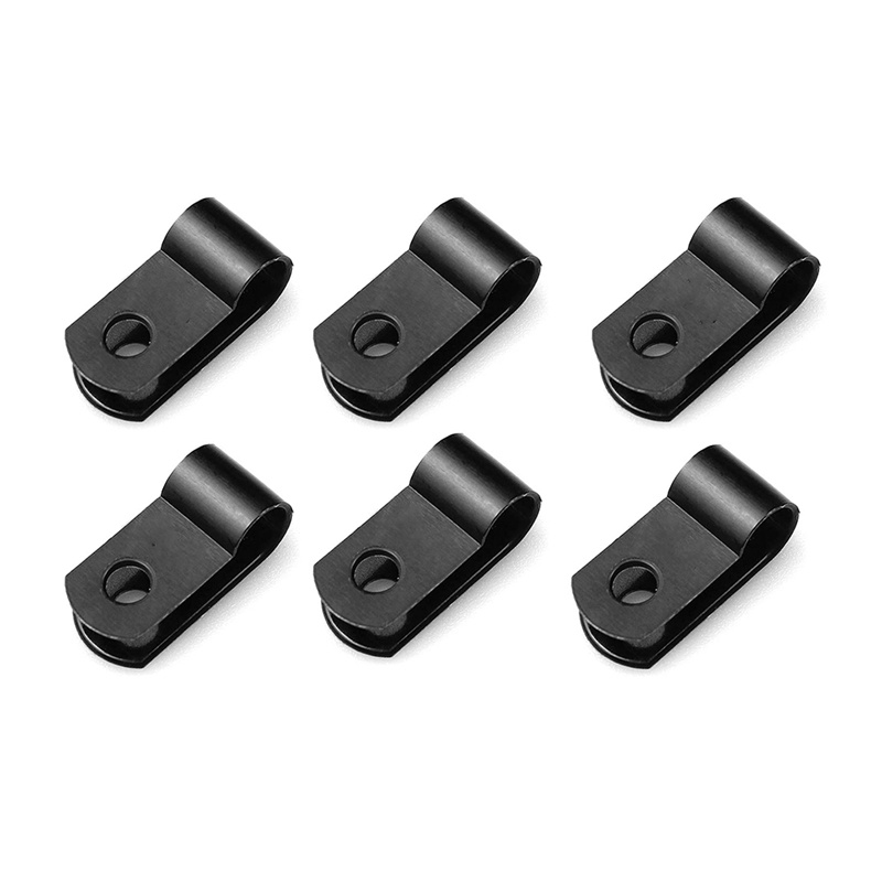 Set 1000 Kẹp Dây Cáp Hình Chữ R Bằng Nilon Màu Đen Kích Thước 1 / 4 Inch Tiện Dụng