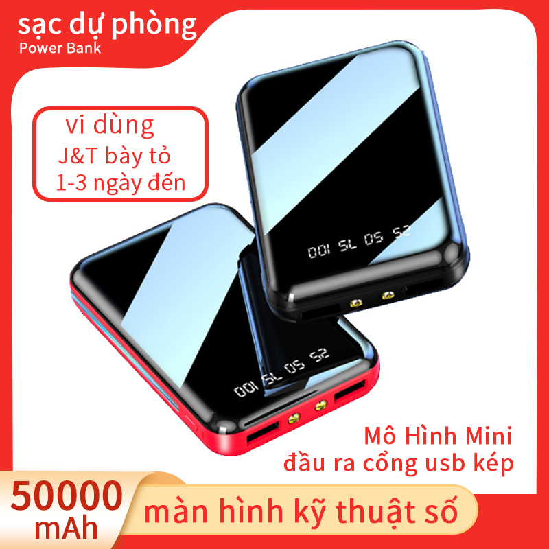 Chính Hãng Pin sạc dự phòng Mini 50000mAh Pin Li-Polymer 2 đầu vào 2 đầu ra cho điện thoại máy tính bảng