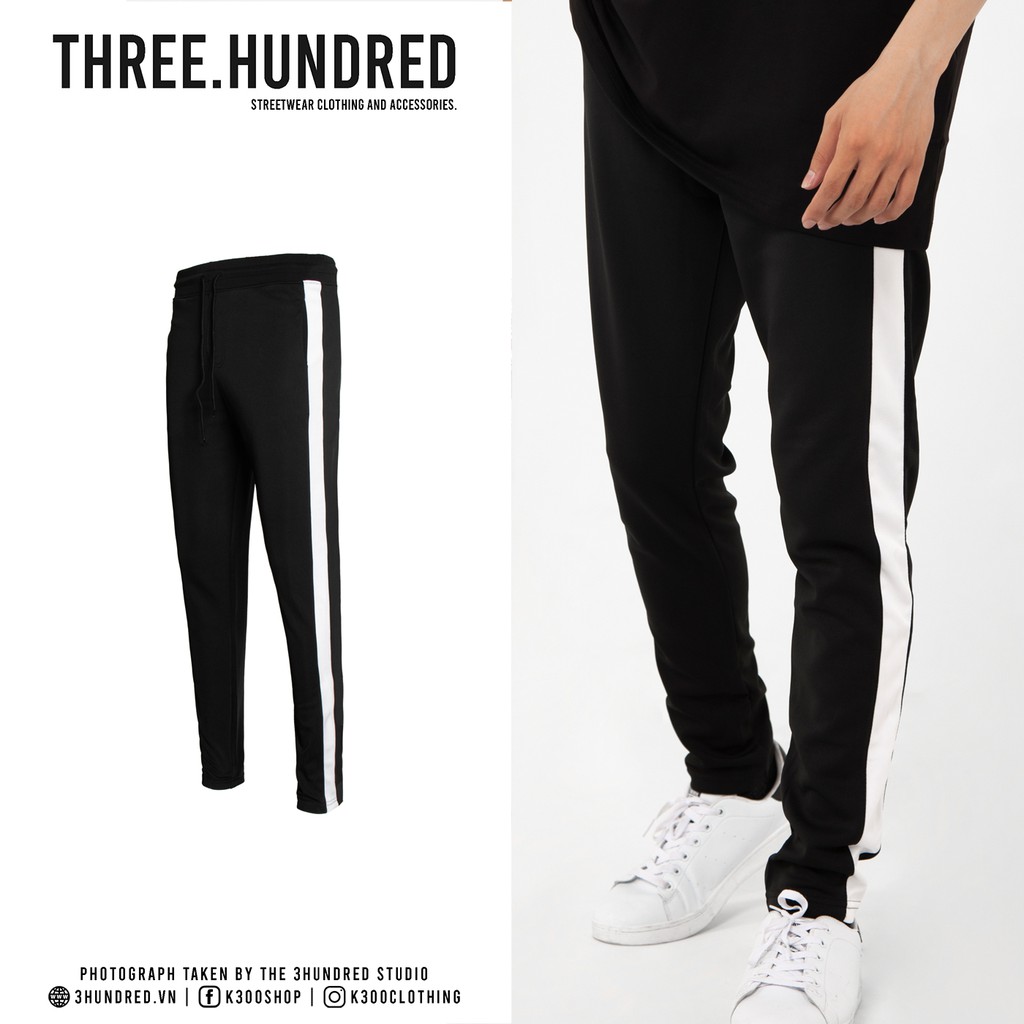 QUẦN SWEATPANTS MỘT SỌC MÀU ĐEN