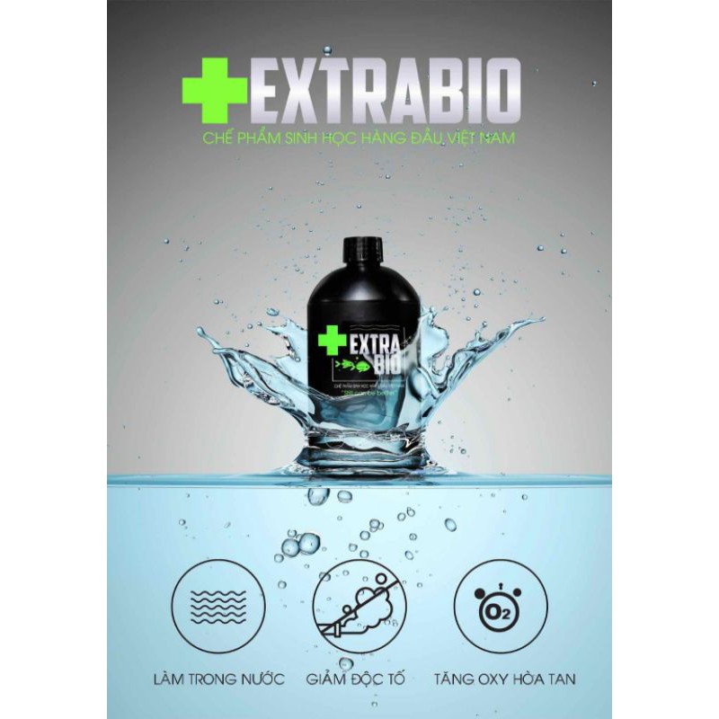 vi sinh extra bio 250ml trong nước bể cá