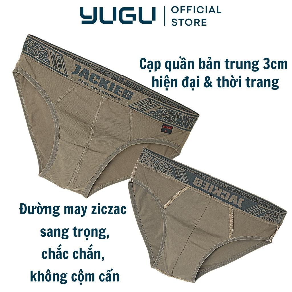 Quần lót nam cao cấp cotton kháng khuẩn JACKIES M07, 1 chiếc quần sịp nam tam giác chính hãng Việt Nam 40kg-90kg,che tên