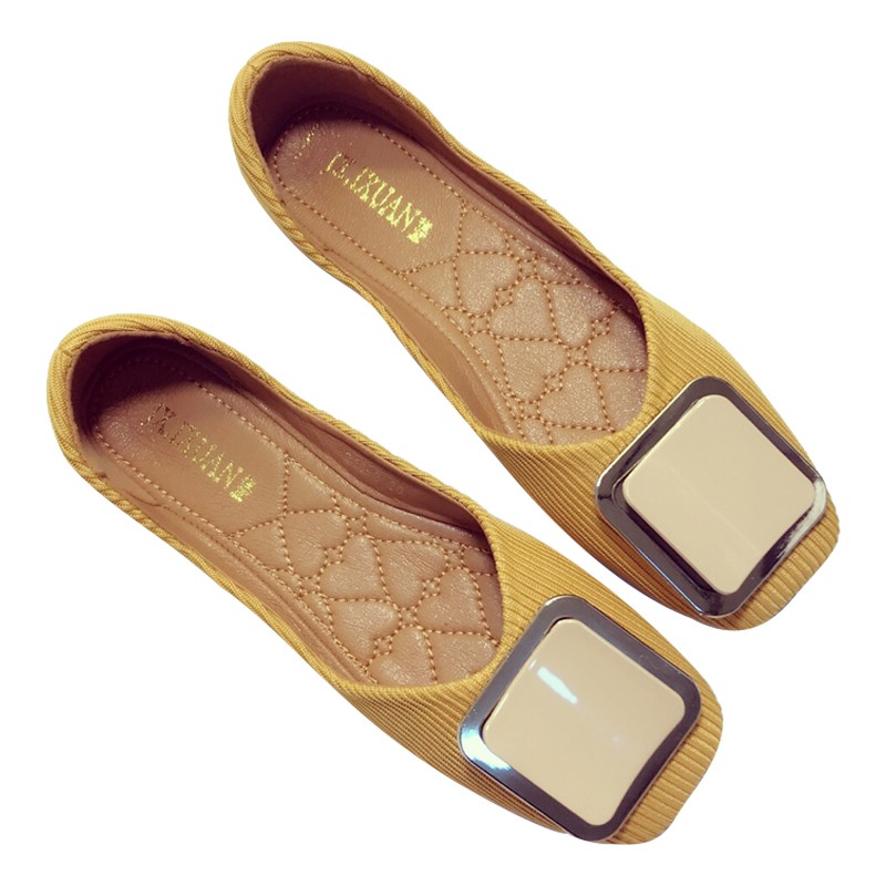 Giày Búp Bê Mũi Vuông Đính Khóa Kim Loại Thời Trang Cho Nữ | BigBuy360 - bigbuy360.vn