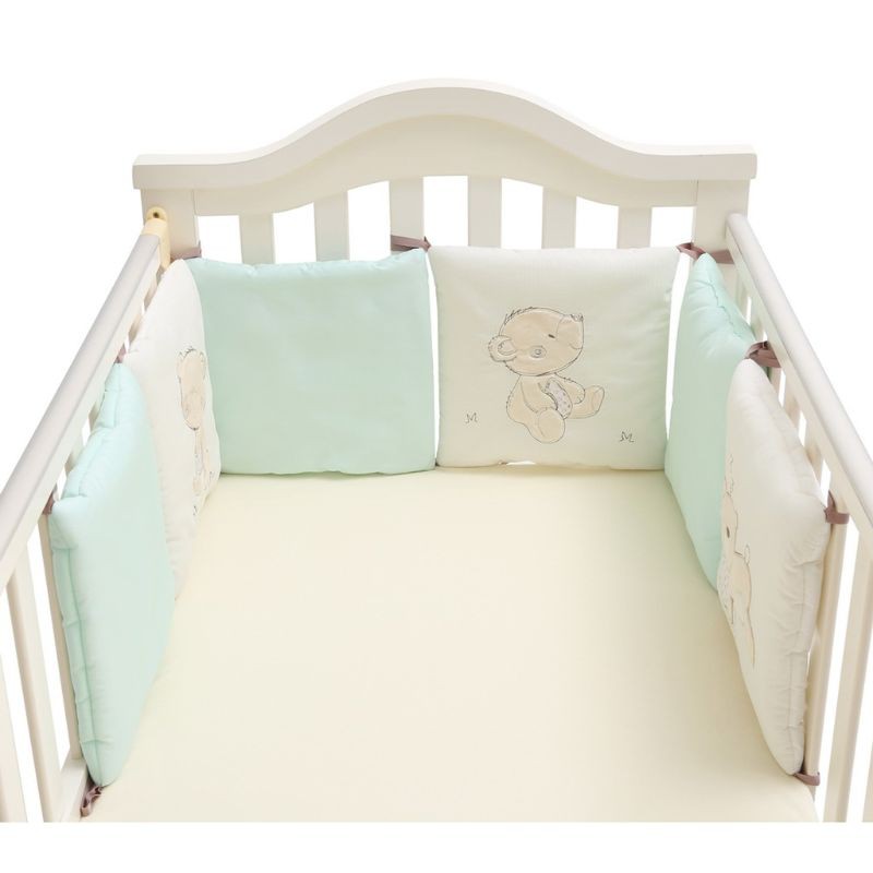 Bộ 6 Miếng Đệm Cotton Thoáng Khí Bảo Vệ Giường Ngủ Cho Bé