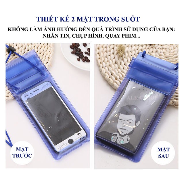 Túi Chống Nước Điện Thoại Đựng Giấy Tờ, Bóp Ví Đi Mưa, Đi Bơi không lo bị ướt