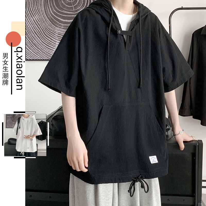 Áo Hoodie Tay Ngắn Thời Trang Mùa Hè Dễ Phối Đồ Cho Nam Và Nữ