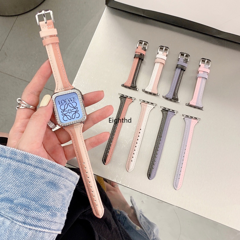 Dây Đeo Đồng Hồ Apple Bằng Da Thời Trang Thay Thế Cho Iwatch Series Se 6 5 4 3 2 1 40mm 38mm 42mm