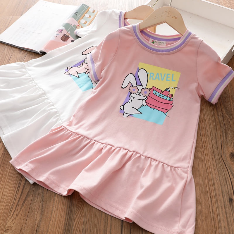 Váy bé gái , đầm bé gái mặc hè size lớn đến 50kg - Váy Thỏ Travel