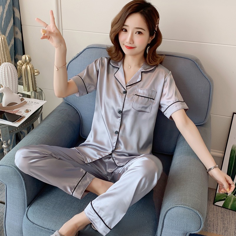 Pajamas Đồ Ngủ Mặc Nhà Lụa Mềm Mịn FreeSize AMANTA AMTPY023