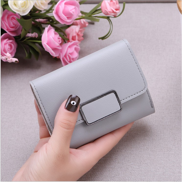 Bóp ví nữ đựng tiền mini gấp 3 bỏ túi giá siêu rẻ, da PU mềm mại, nhiều ngăn chứa thẻ ATM và tiền tiện dụng dùng cho nữ