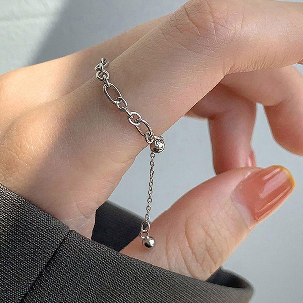 Nhẫn Phối Dây Xích Đính Hạt Phong Cách Punk Cổ Điển Sáng Tạo Dành Cho Nữ