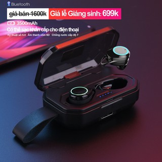 SAMAWMIVI Tai nghe Bluetooth công nghệ 5.0 chống nước cấp độ 7 hiệu ứng âm thanh 8D có thể sạc điện thoại3500mAh