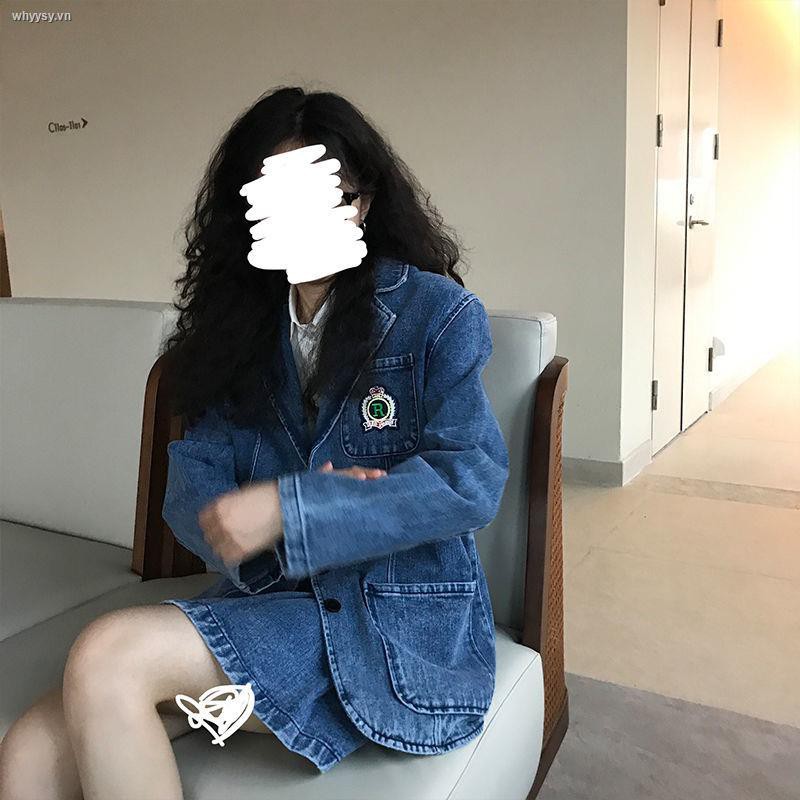 Set Áo Khoác Denim + Chân Váy Xếp Ly Mỏng Phong Cách Retro Hong Kong Mới Cho Nữ | BigBuy360 - bigbuy360.vn