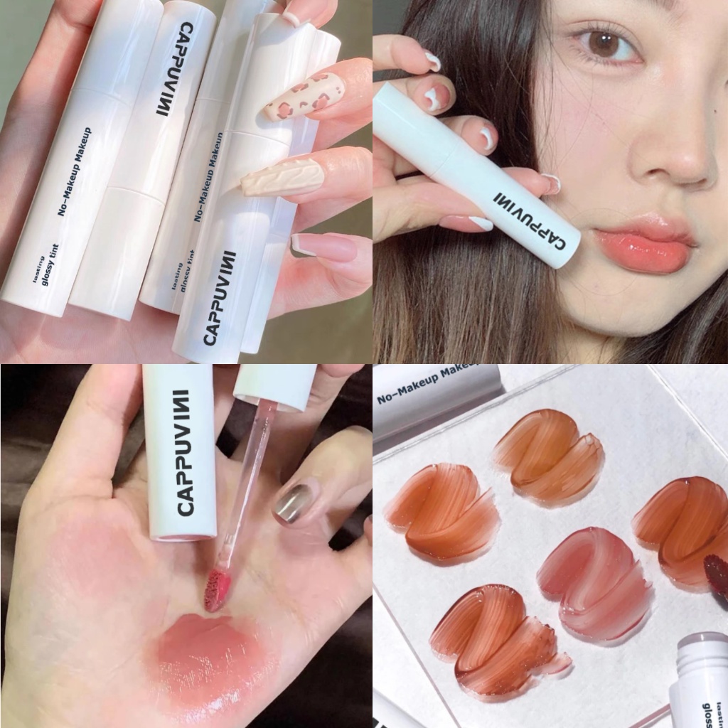 [Hàng mới về] Son Bóng Dưỡng Ẩm Lâu Trôi Thiết Kế Vỏ Màu Trắng Hiệu Ứng Gương Xinh Xắn