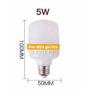 Bóng đèn led bulb trụ kín nước 5W đui E27 ánh sáng trắng, vàng