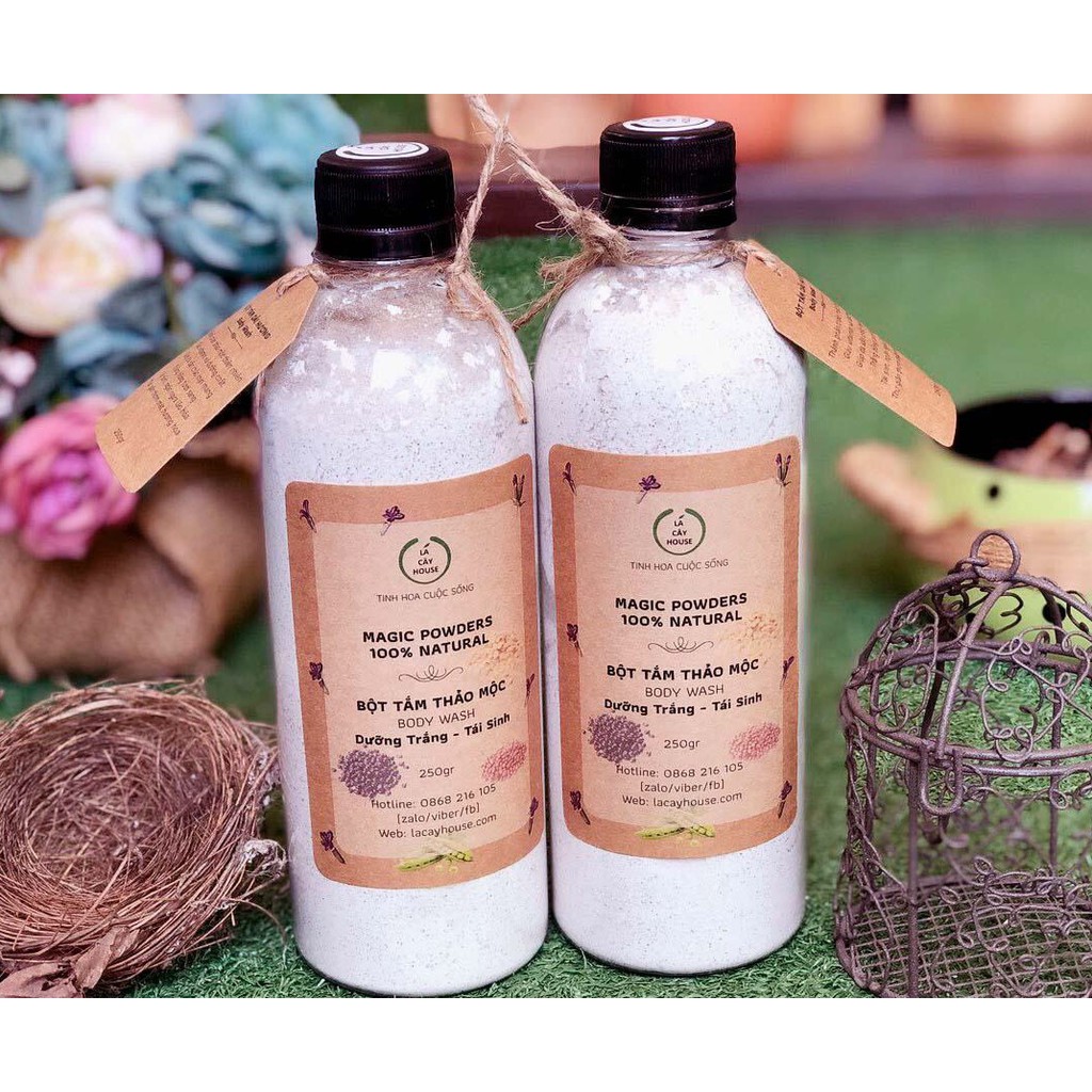 BỘT TẮM TRẮNG DƯỠNG THỂ HOA LAVENDER HANDMADE 500ml