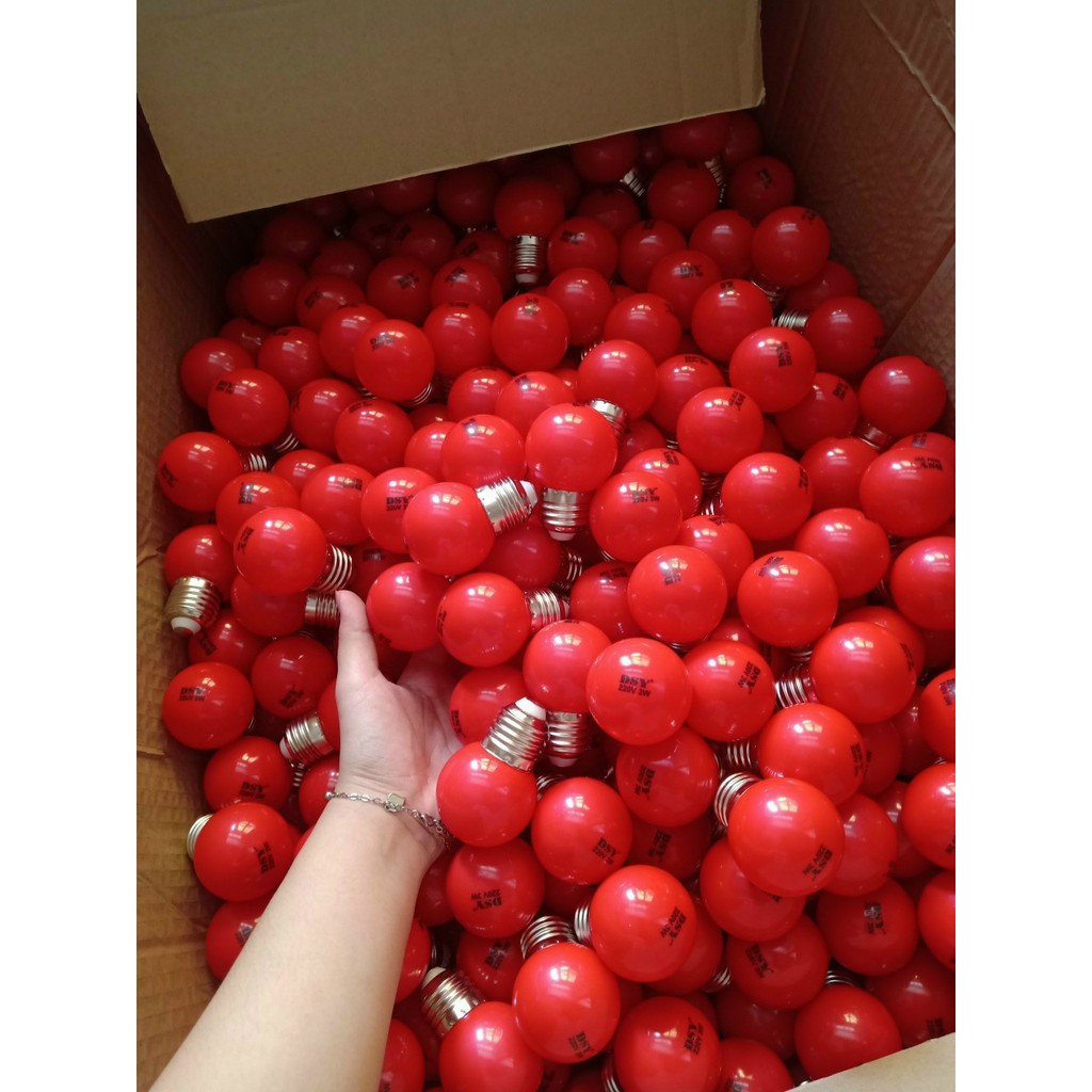 Bóng led trái chanh nhiều màu 1W trang trí ngoài trời giá rẻ