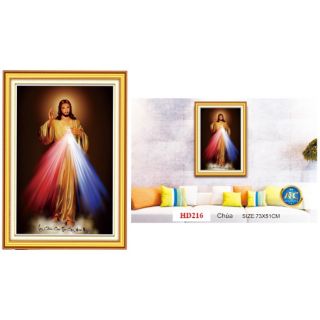 Tranh đính đá cao cấp! Lòng Chúa Jesu Thương Xót (51×73)