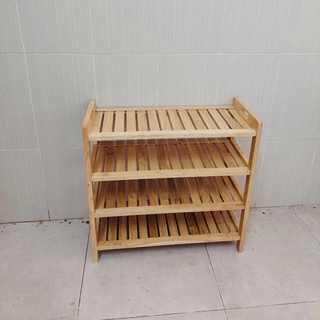 Kệ dép 4 tầng gỗ cao su
