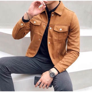 Áo khoác da lộn nam chất 2019