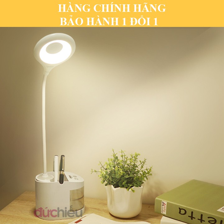 [ Hàng chất lượng ] Đèn học để bàn tích điện cảm ứng đa năng 3 chế độ ánh sáng vàng nắng chống cận thị | Đức Hiếu Shop