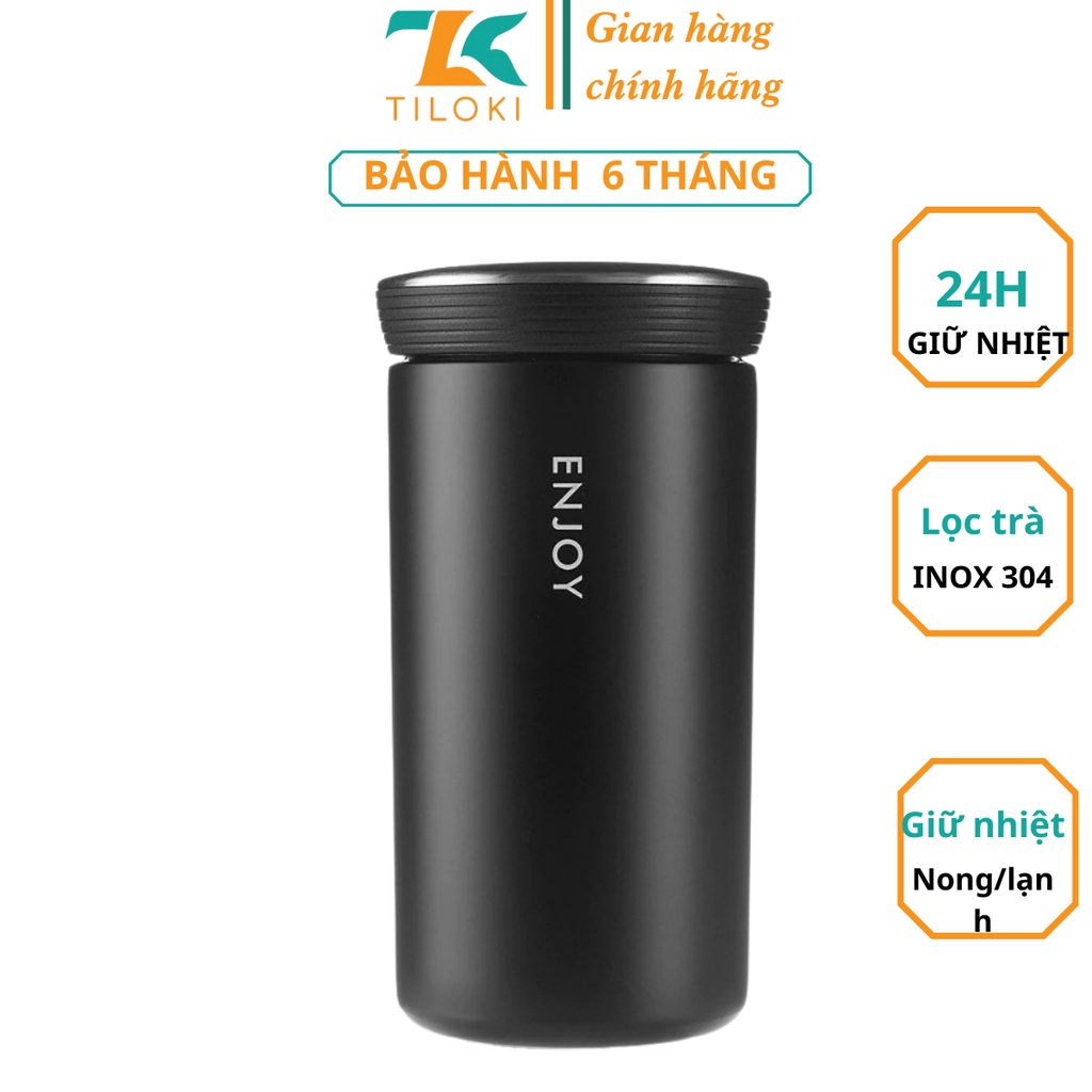 Cốc cafe giữ nhiệt 5 lớp TiLoKi Enjoy 350ml lõi inox 304 có lọc trà