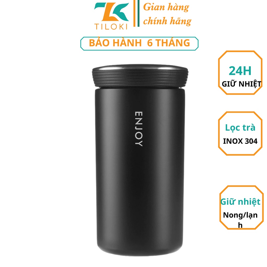 [Combo 10 khẩu trang cao cấp cho]Cốc cafe giữ nhiệt 5 lớp TiLoKi Enjoy 350ml lõi inox 304 có lọc trà