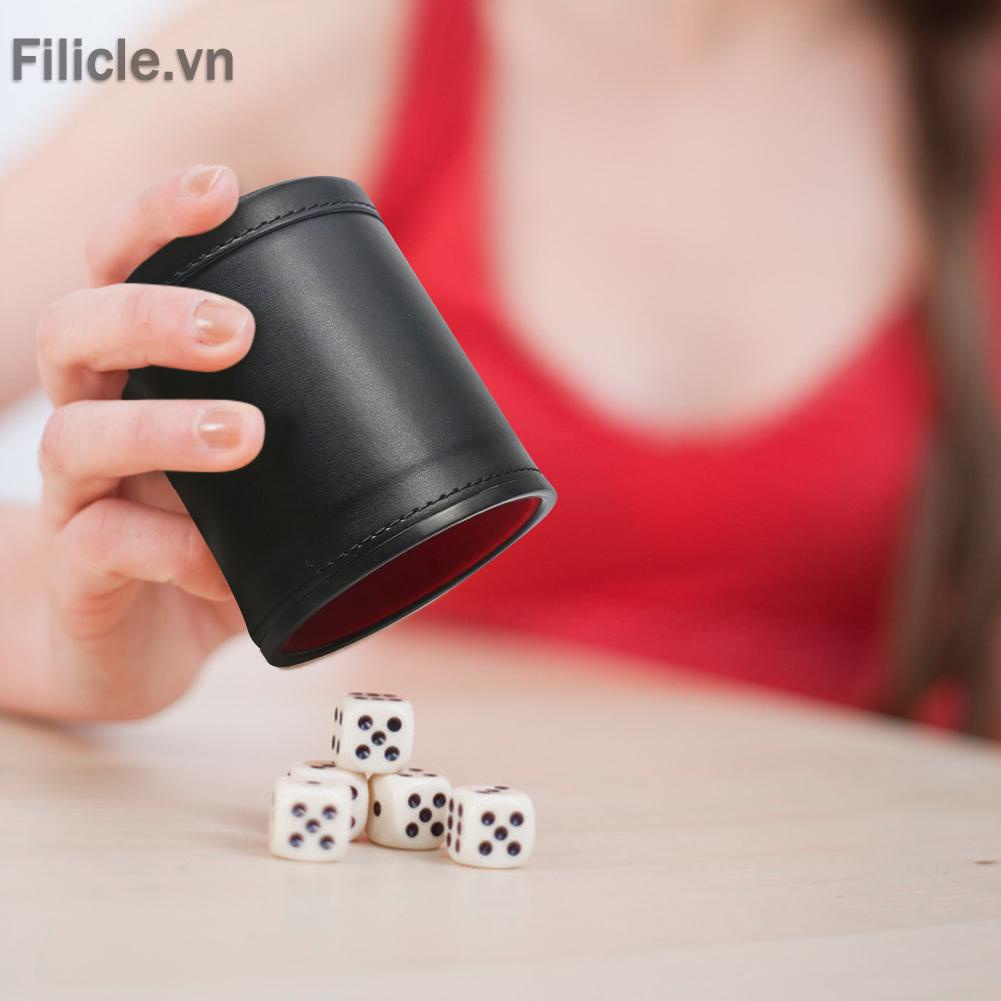 Bộ Ly Lắc Xí Ngầu Bằng Da Pu Kèm Xúc Xắc Độc Đáo Cho Bữa Tiệc KTV