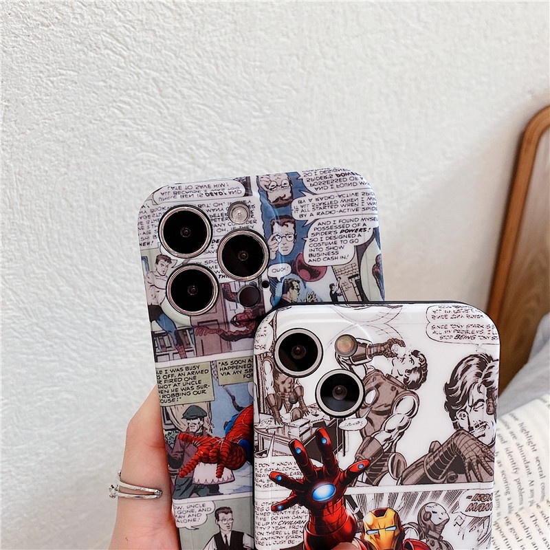 Hoạt Hình Ốp Điện Thoại Mềm Hình Siêu Anh Hùng marvel Cho iphone15 15pro 15promax 14 13 12 11 max x / xs xr xsmax 7p 8p