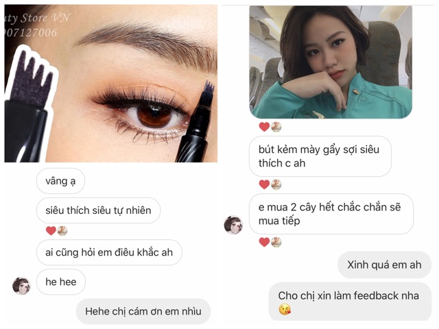 [FREESHIP💋] Bút Chì Kẻ Mày Phẩy Sợi Điêu Khắc 4D Cao Cấp Bền Màu