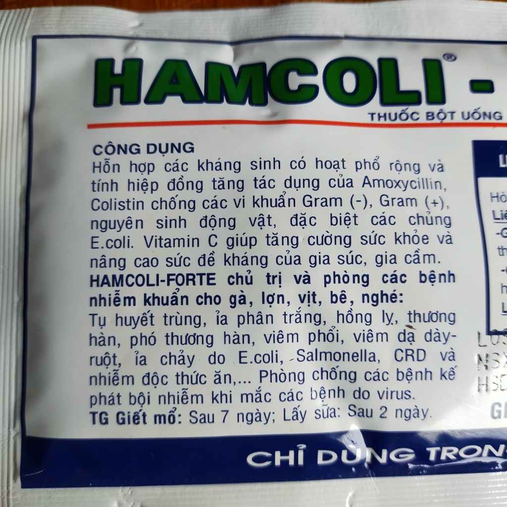 Thuốc Bột Hỗ Trợ Ngăn Nhiễm Khuẩn Gia Súc Gia Cầm Hancotmix Forte 50g