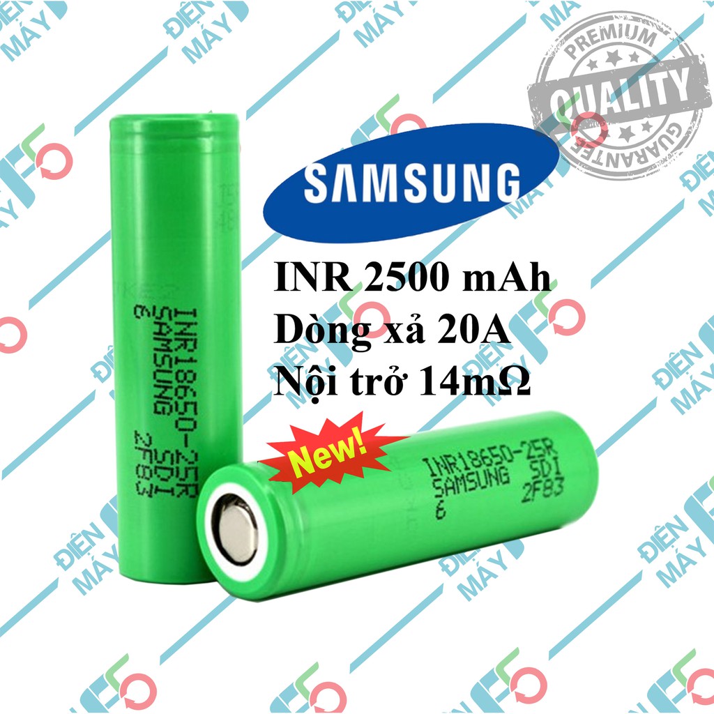 DMF5 Pin Samsung xả cao 20A, INR18650 - 25R, dung lượng 2500mAh