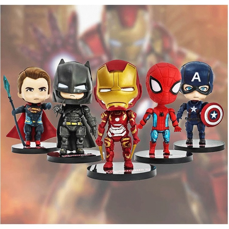 Mô hình mô phỏng nhân vật siêu anh hùng Marvel Avengers trang trí bánh kem/dành tặng cho trẻ em