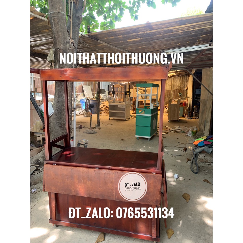 Xe đẩy cafe đẹp , tủ trà sữa giá rẻ làm từ gỗ tự nhiên