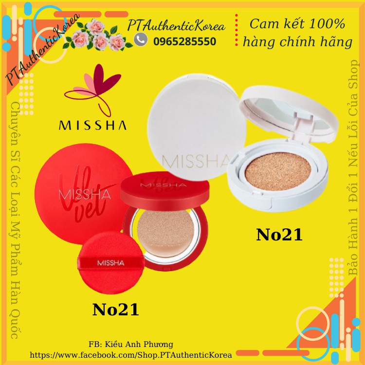 Phấn Nước Missha Magic Cushion & Missha Velvet Finish Cushion SPF50+ PA+++ 15g | BigBuy360 - bigbuy360.vn