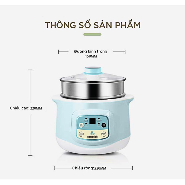 Nồi hầm cách thủy thông minh 5IN1 Bonbebe bb31